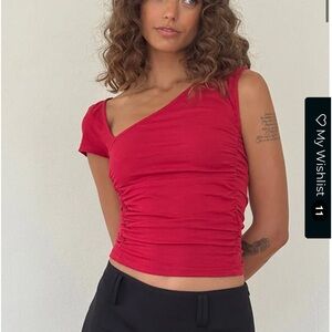 Motel rocks red one shoulder top